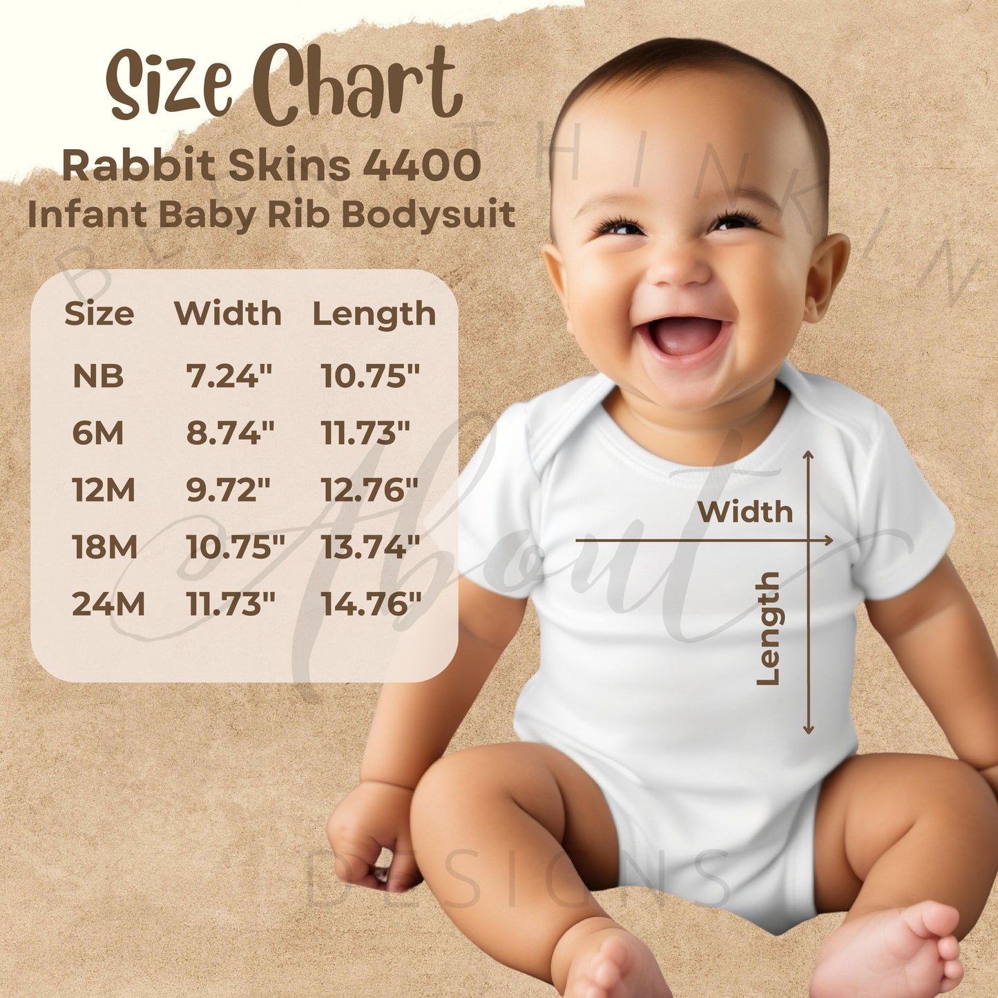 BUT FIRST CHURROS BABY BODYSUIT SIZE CHART