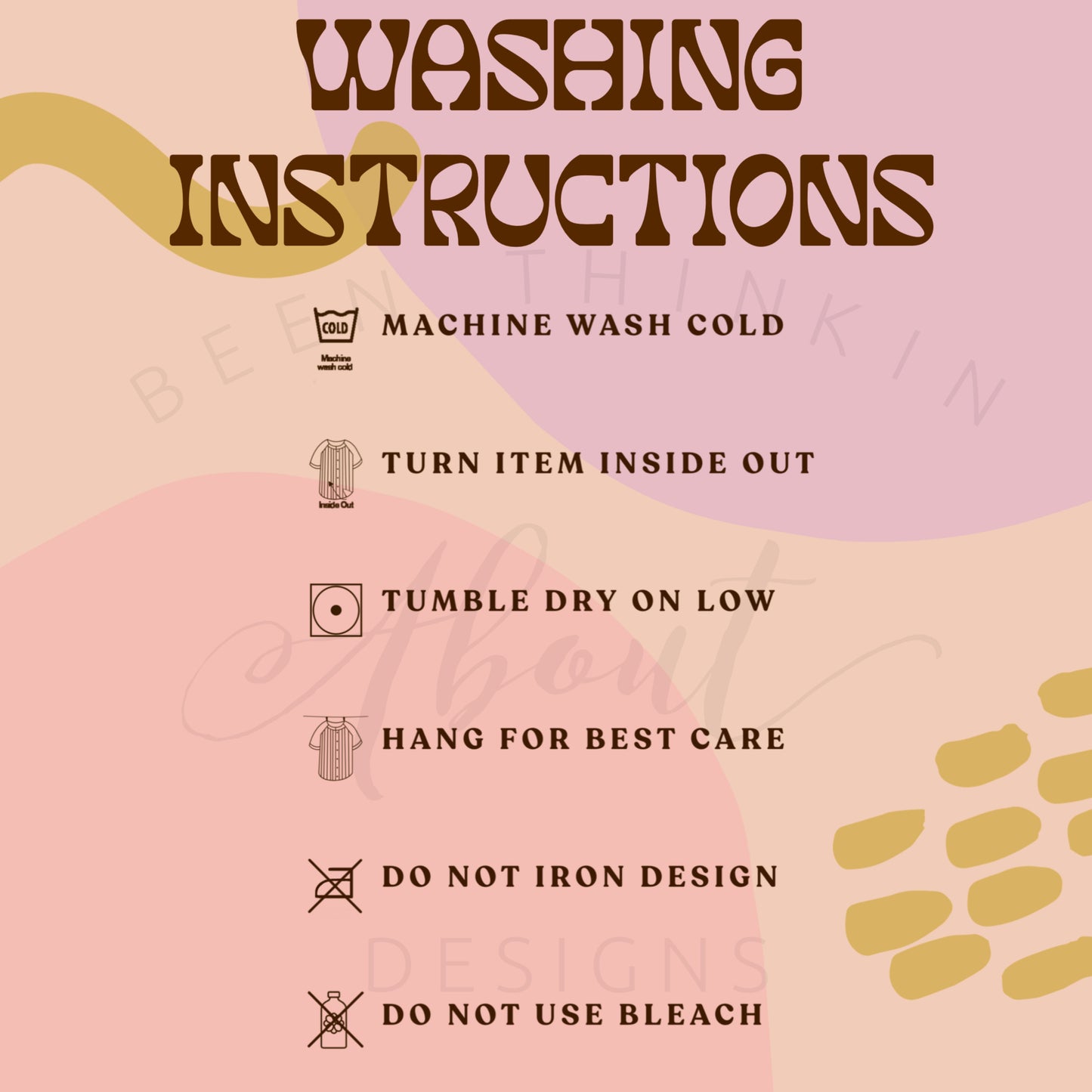 BEING AN ADULT EVERYDAY IS A BIT EXCESSIVE washing instructions