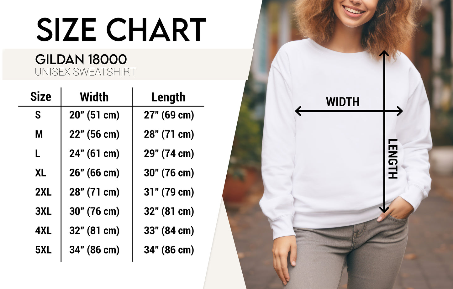 WOMENS GILDAN 1800 SIZE CHART