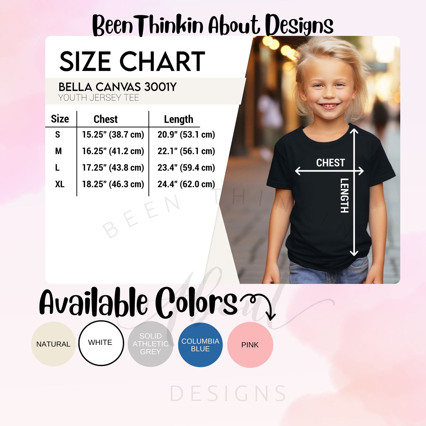 New Country Music Artist T Shirt size and color chart