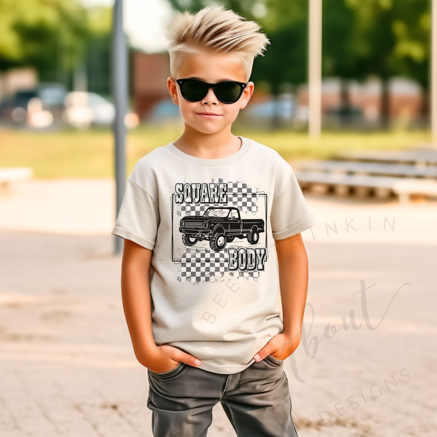 Square body truck youth graphic tee