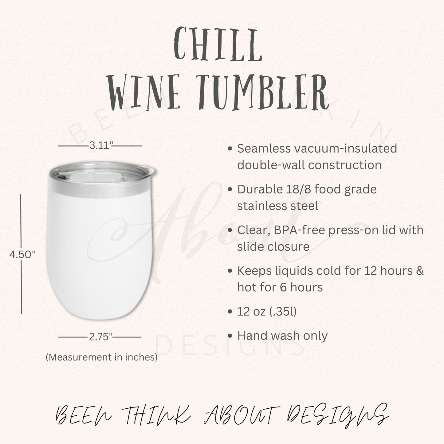 I'M A BETTER PERSON WHEN I'M TAN 12oz WINE TUMBLER