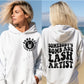 18500 BOMBASS LASH ARTIST WHITE HOODIE