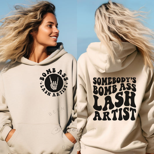 18500 BOMBASS LASH ARTIST SAND HOODIE