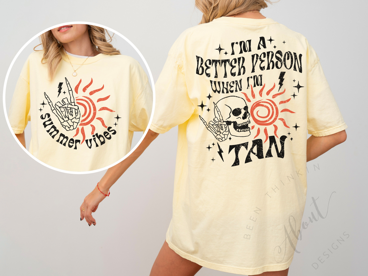 I’m a better person when I am tan summer vibes oversized shirt