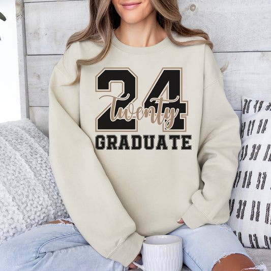 SENIOR / GRADUATE 2024 OVERSIZED SAND SWEATSHIRT To achieve the oversized fit in the photos, we recommend sizing up at least 1-2 sizes. Model in the photo is wearing a size XLarge. 