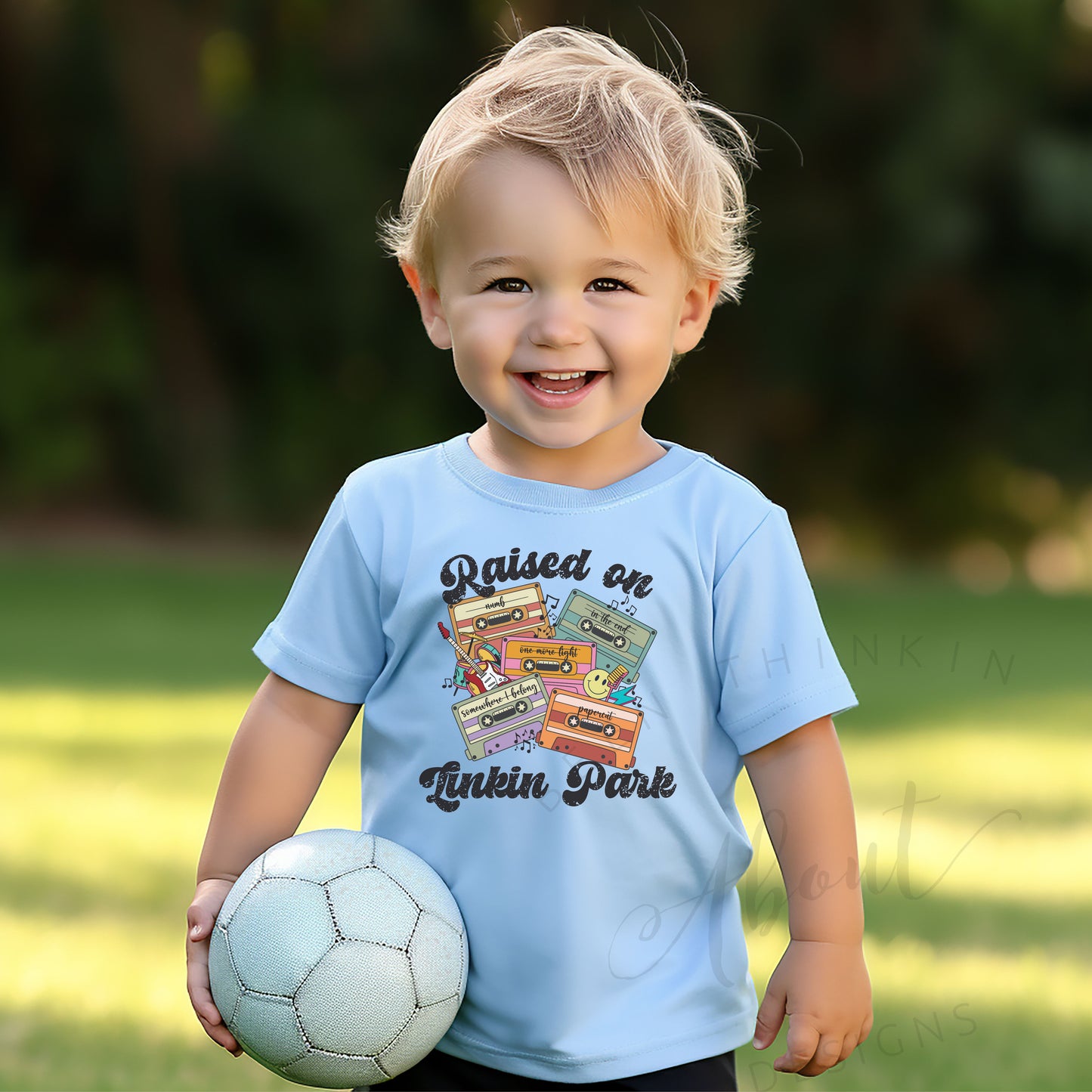 RAISED ON LINKIN PARK BABY/TODDLER GRAPHIC TEE Light blue