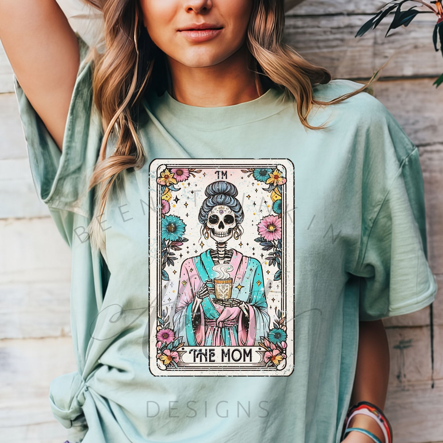 Mom Tarot Card funny skeleton Graphic Tee