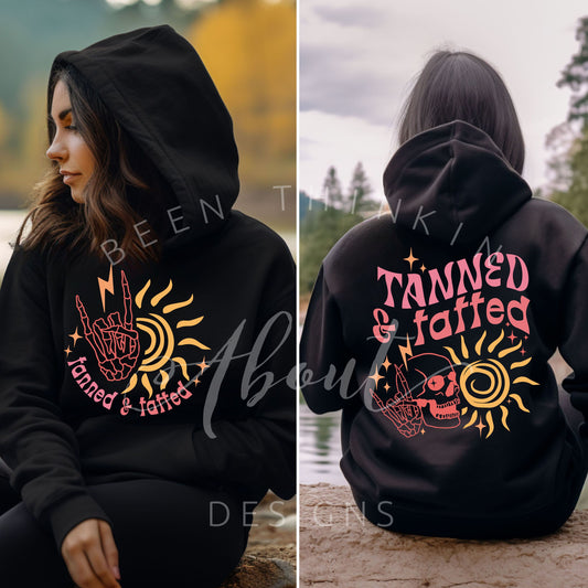 Tanned and Tatted Hoodie Drawstring Sweatshirt
