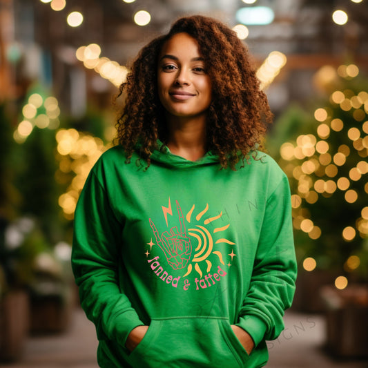 Tanned and Tatted Hoodie Drawstring Sweatshirt