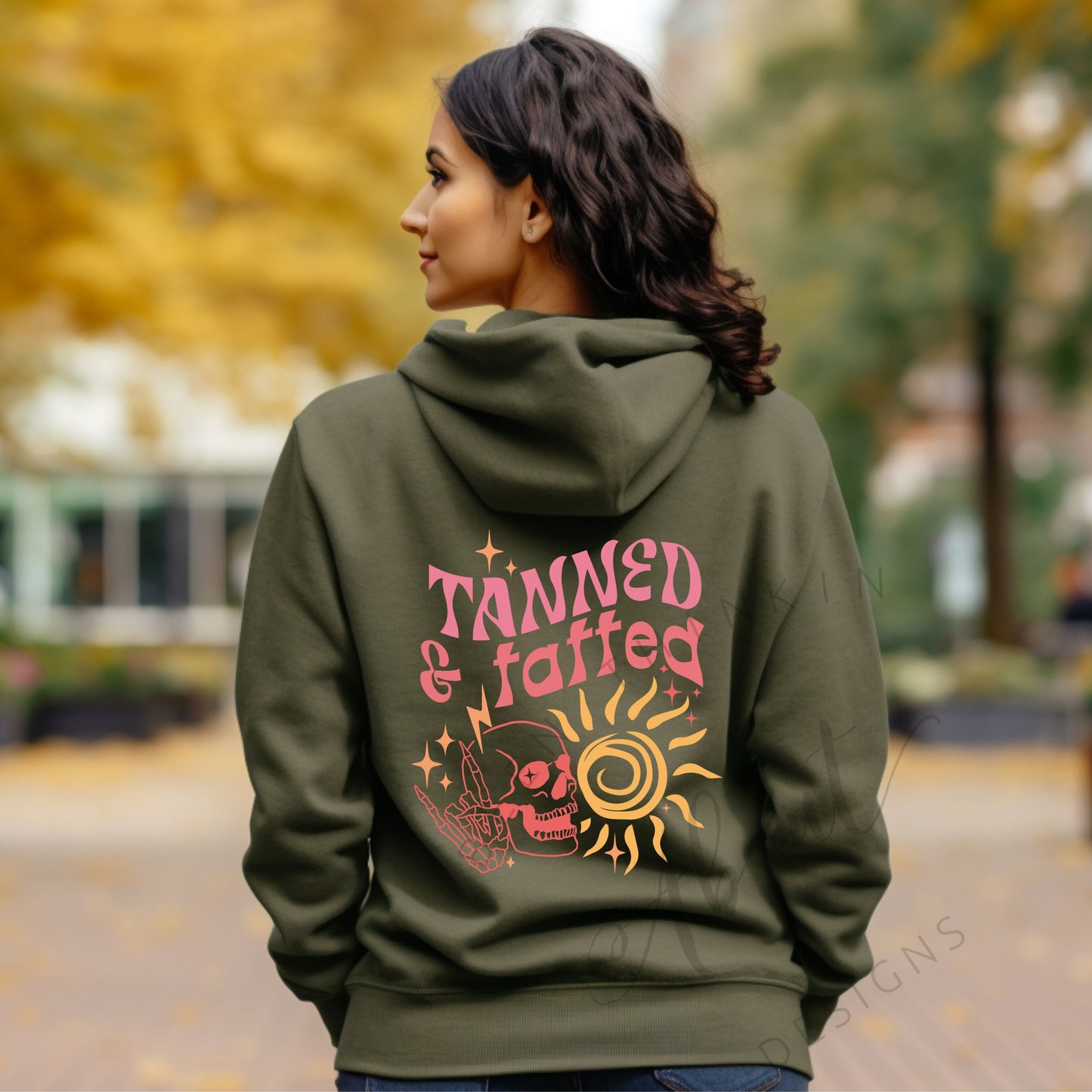 Tanned and Tatted Hoodie Drawstring Sweatshirt