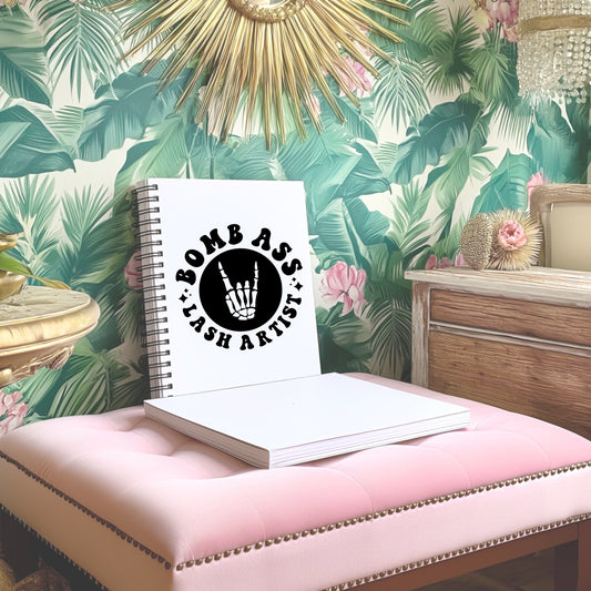 BOMB ASS LASH ARTIST SPIRAL NOTEBOOK