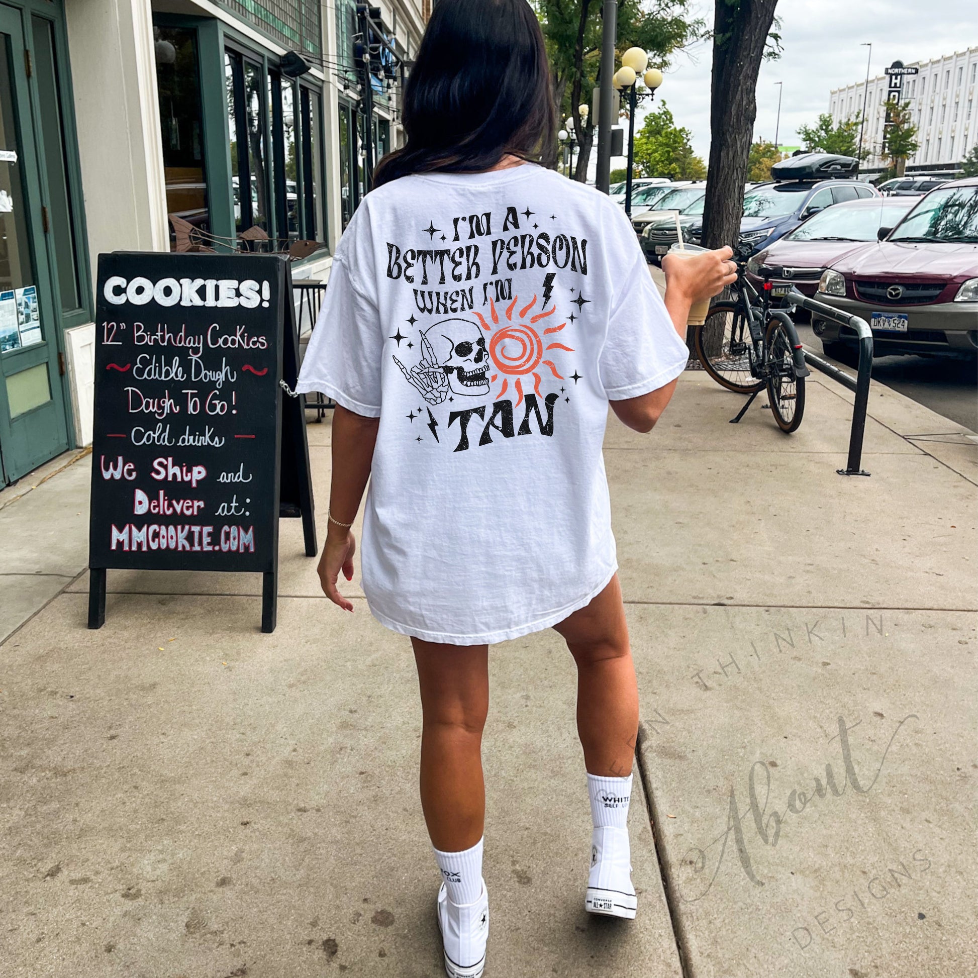 I’m a better person when I am tan summer vibes oversized shirt