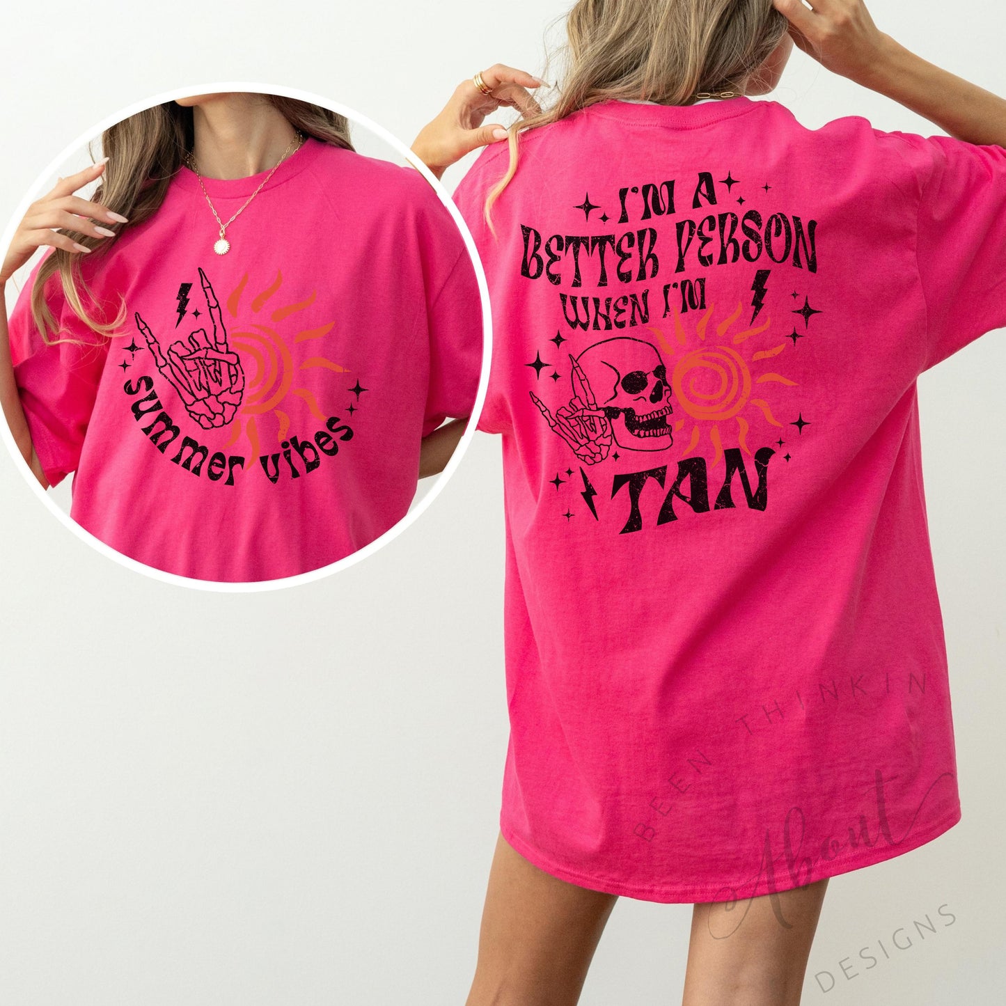 I’m a better person when I am tan summer vibes oversized shirt