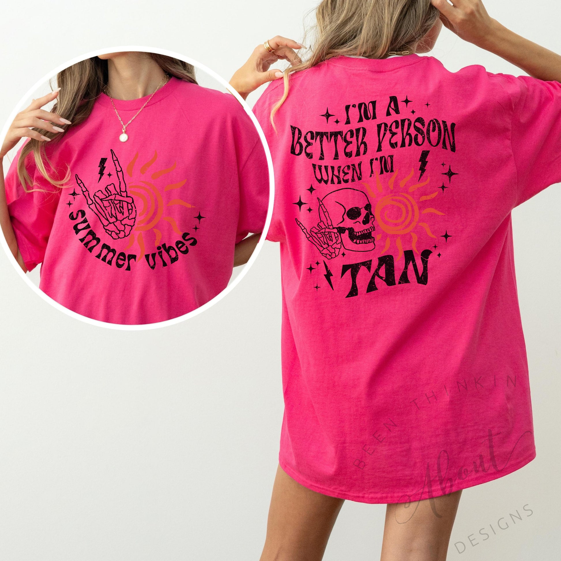 I’m a better person when I am tan summer vibes oversized shirt