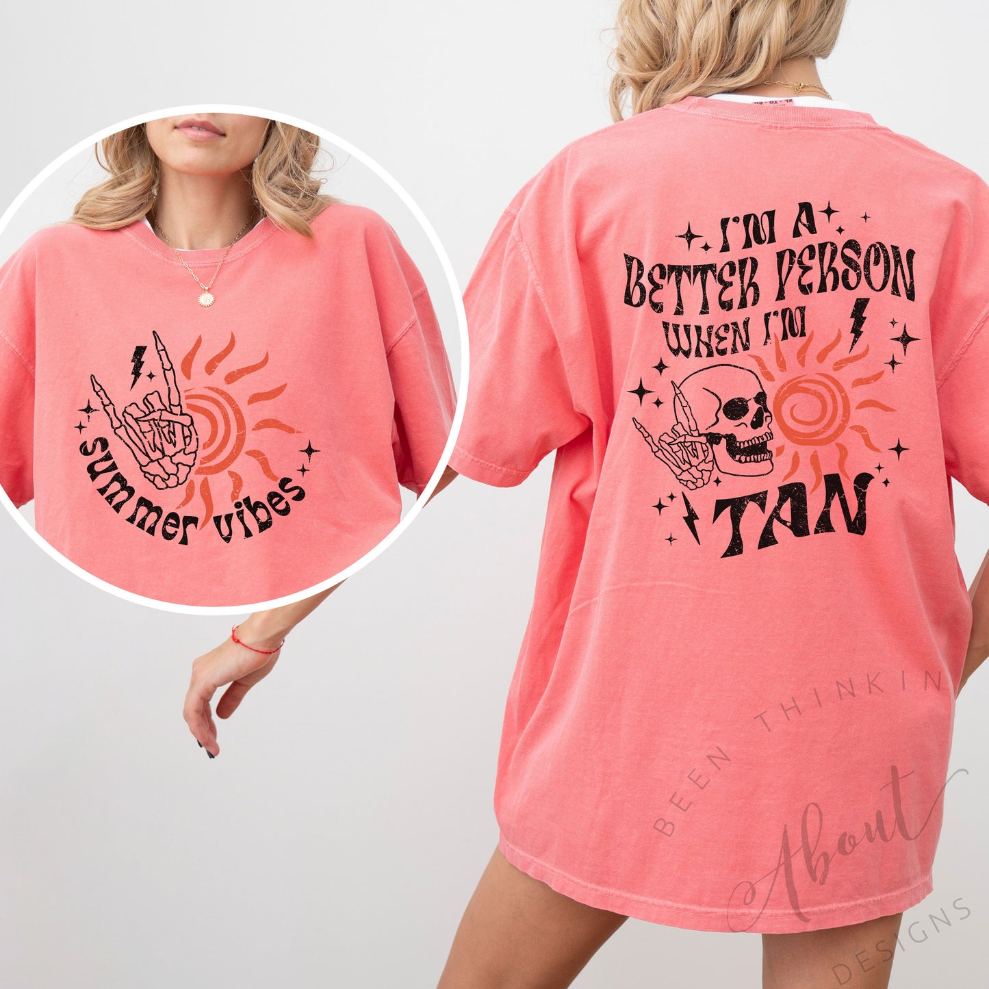 I’m a better person when I am tan summer vibes oversized shirt