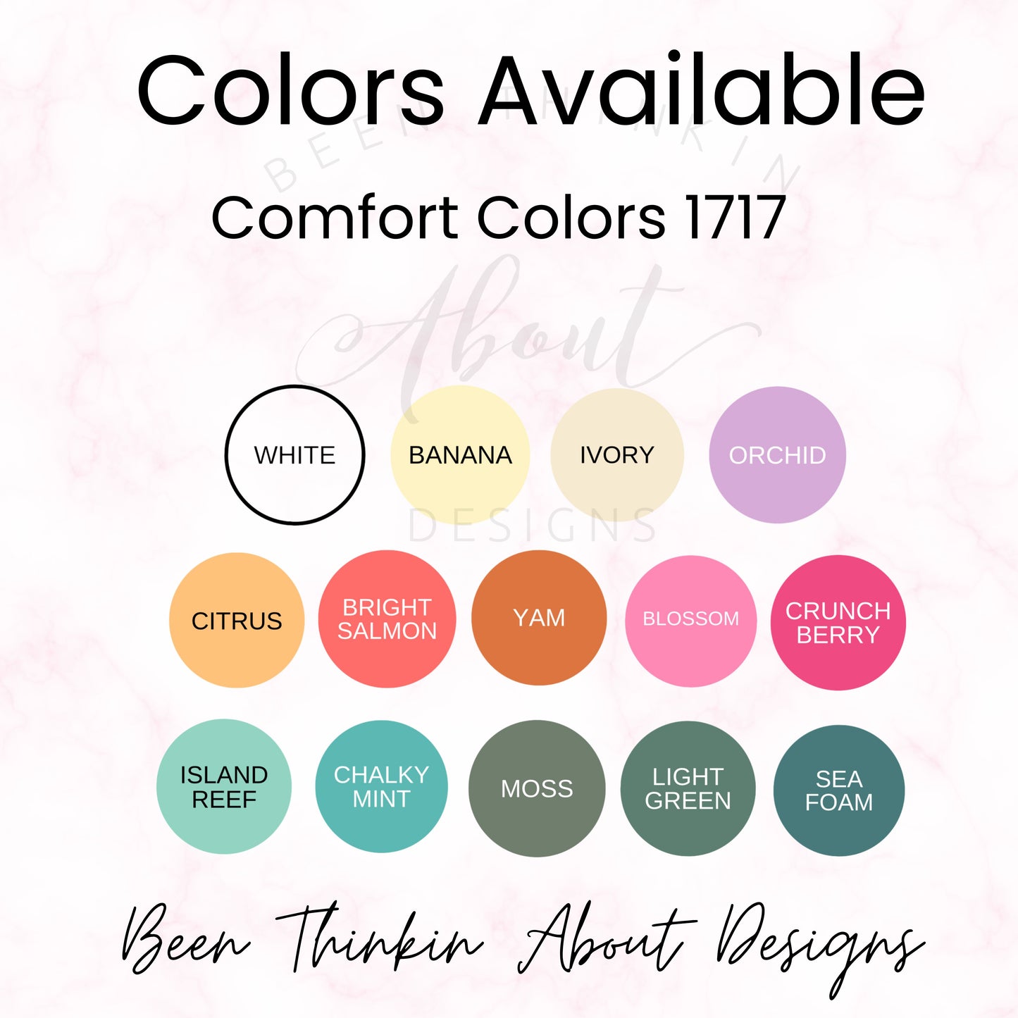 WORKING HARDER THAN AN UGLY STRIPPER OVERSIZED TEE COLOR CHART