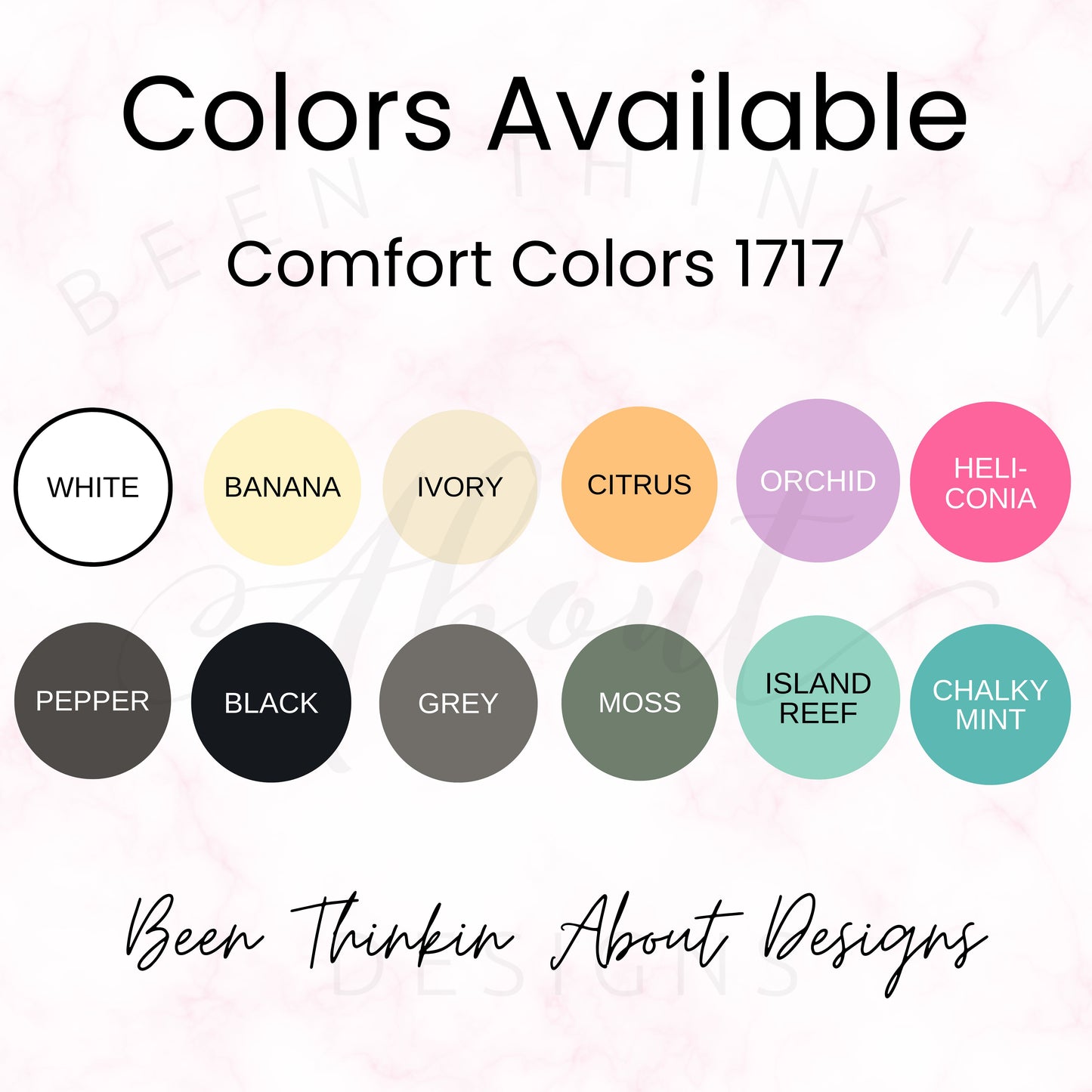 NOBODY LIKES A SHADY BEACH OVERSIZED GRAPHIC TEE COLOR CHART