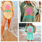 NOBODY LIKES A SHADY BEACH OVERSIZED GRAPHIC TEE MULTI COLOR COLLAGE