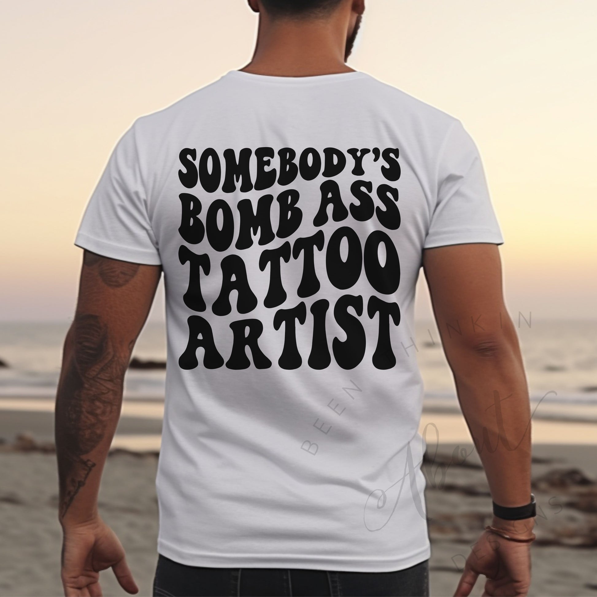 Bomb ass tattoo artist fitted tee white