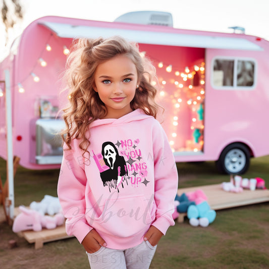 No You Hang Up Scream Ghost Face Youth Hooded Sweatshirt