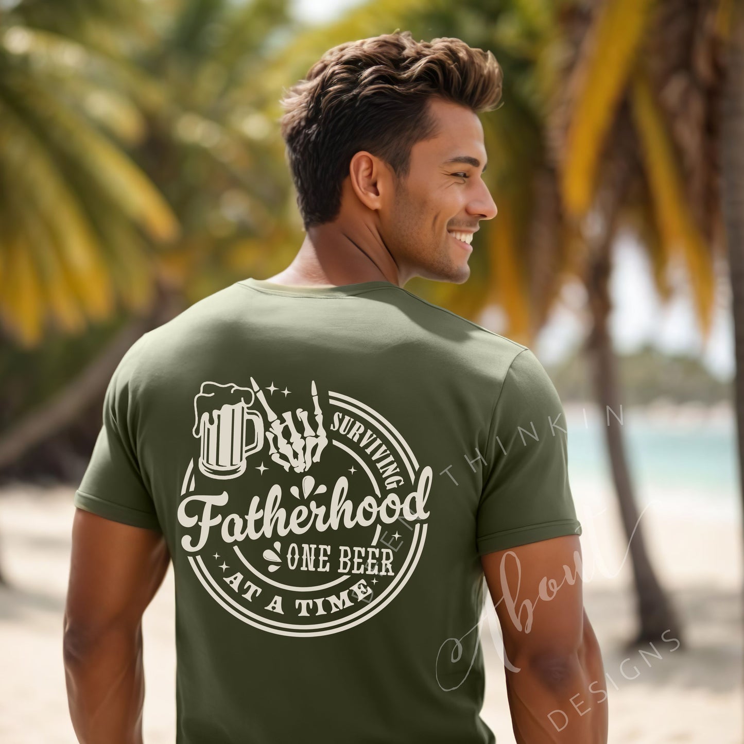 Surviving Fatherhood Unisex Softstyle T-Shirt Military green
