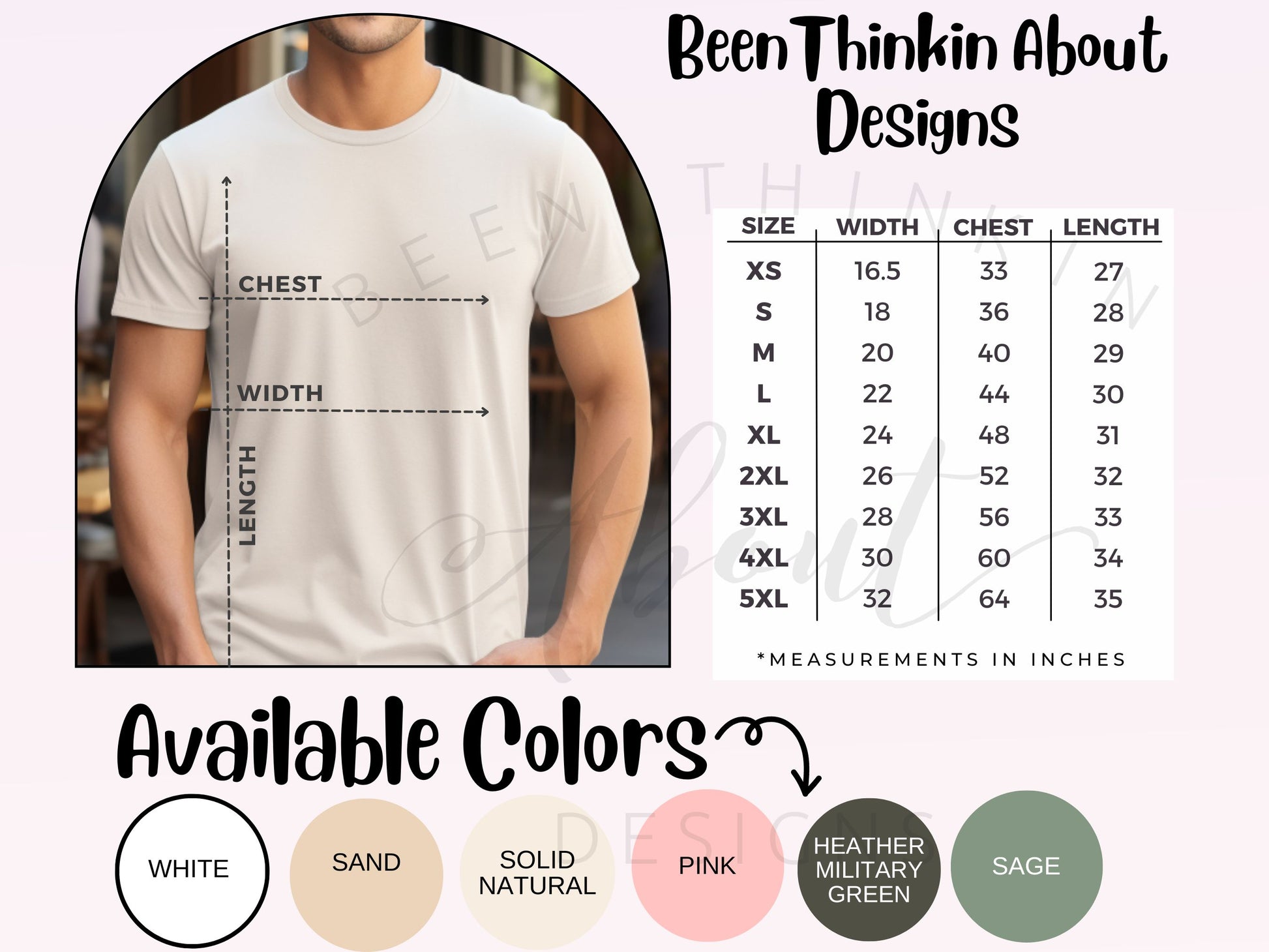 SENIOR 2024 T SHIRT Color and Size Chart