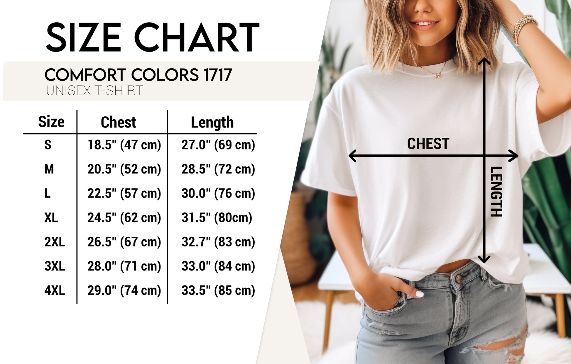 Senior/ Graduate 2024 shirt size chart