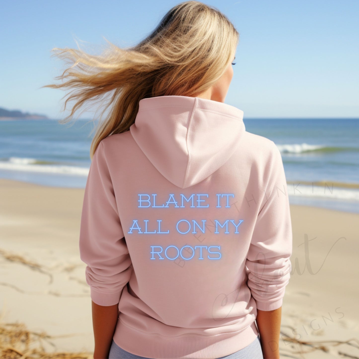 Blame it all on my roots Texas Hoodie Pink