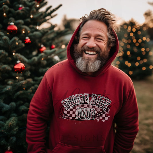 Square body club Hoodie Sweatshirt- Men