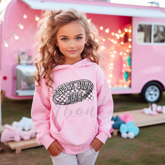 Square body club hoodie sweatshirt – youth