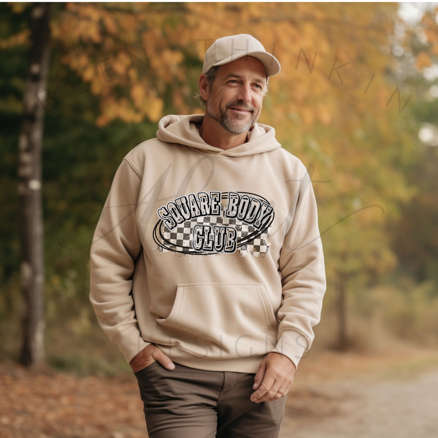 Square body club Hoodie Sweatshirt- Men