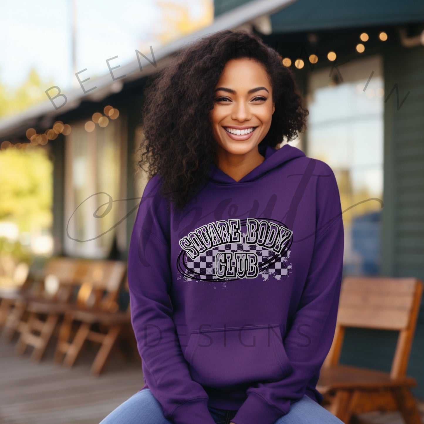 Square body club Hoodie Sweatshirt-Womens