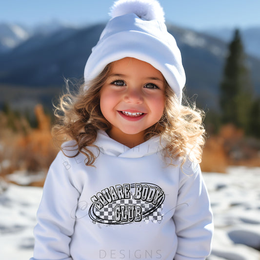 Square body club hoodie sweatshirt – toddler