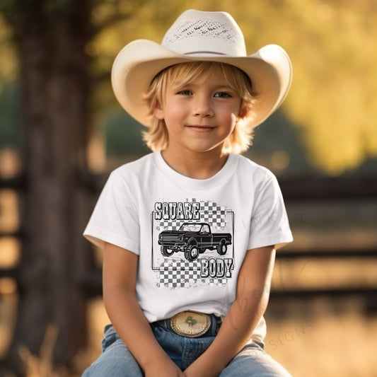 Square body truck youth graphic tee