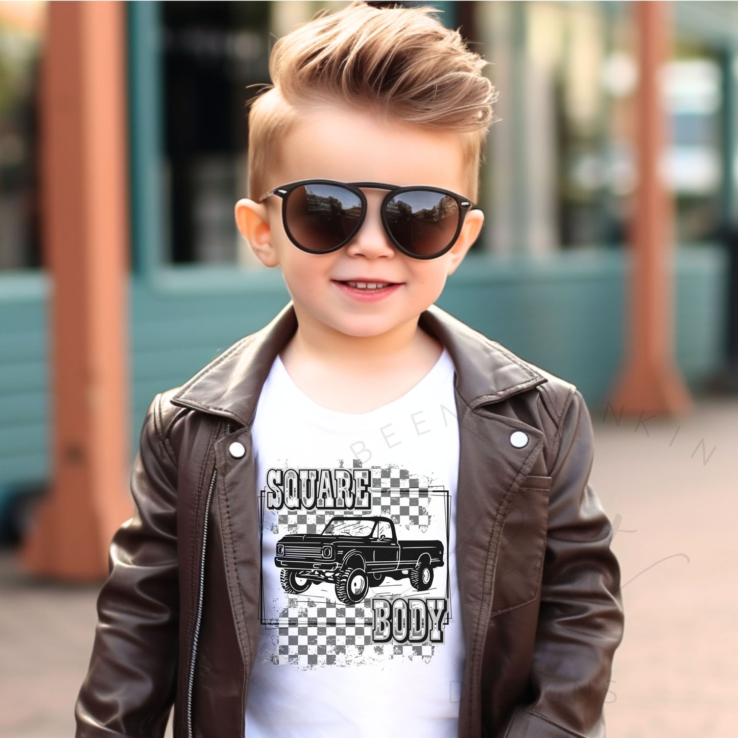 Square body truck youth graphic tee