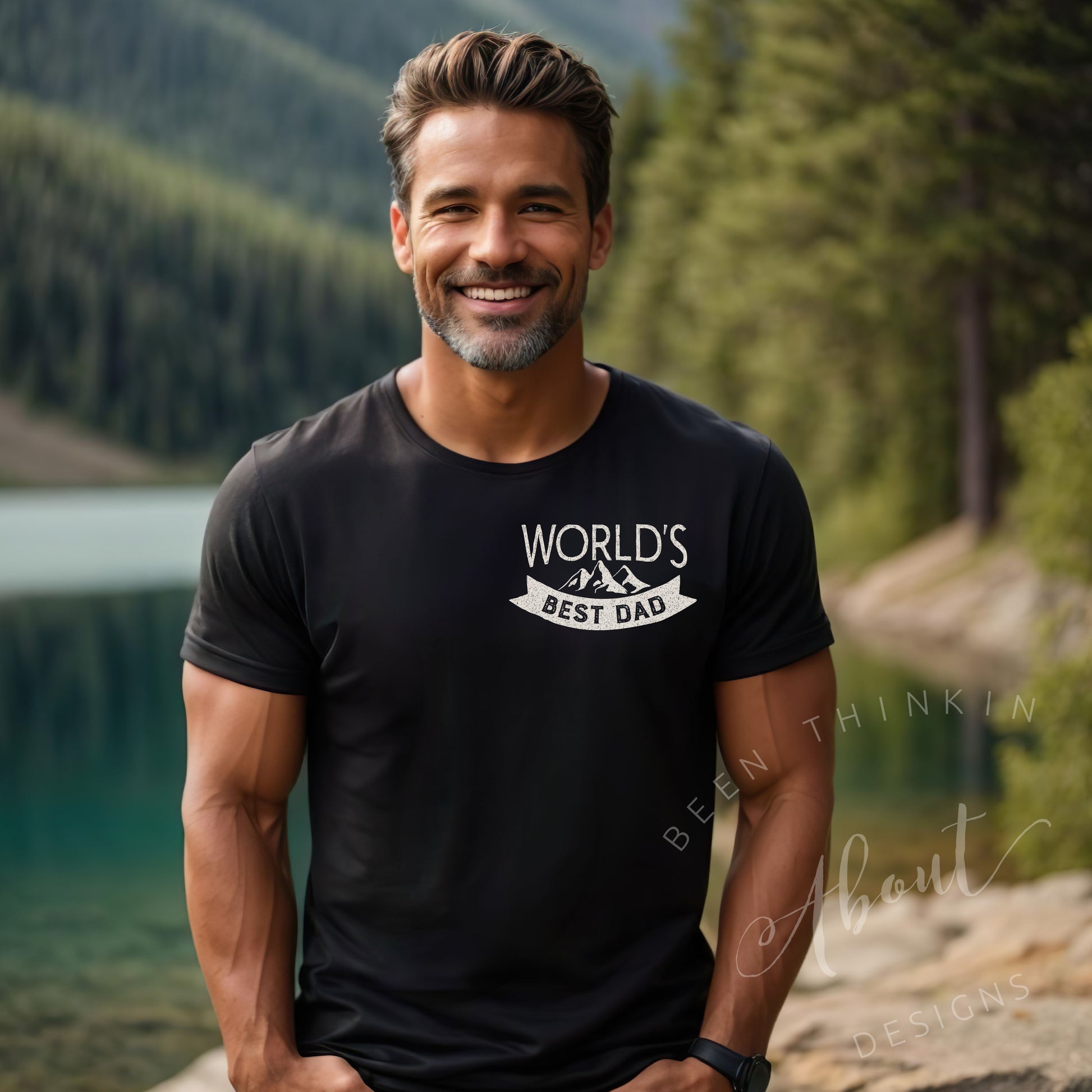 WORLD'S BEST DAD FITTED TEE BLACK