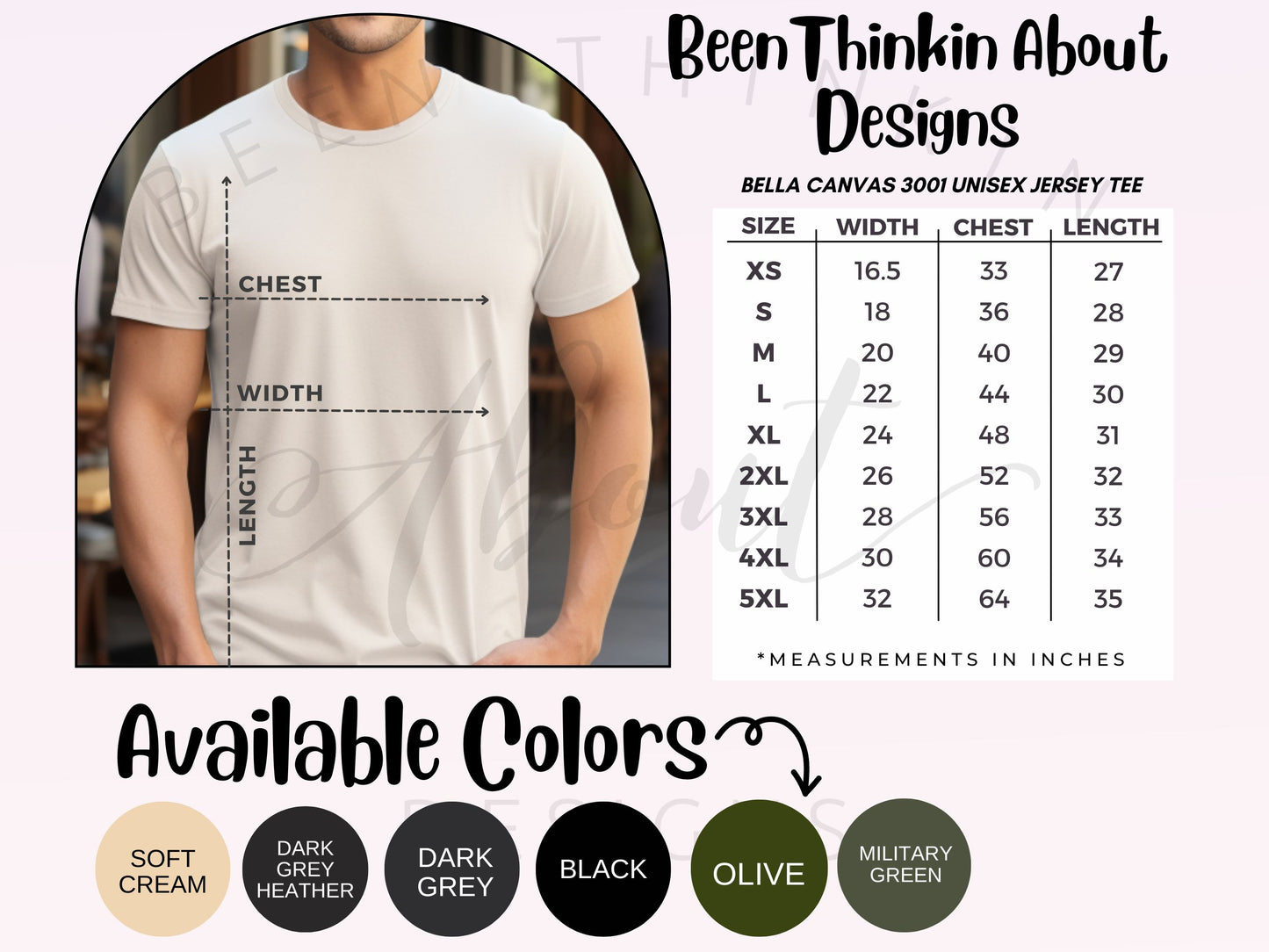 WORLD'S BEST DAD FITTED TEE MENS COLOR CHART