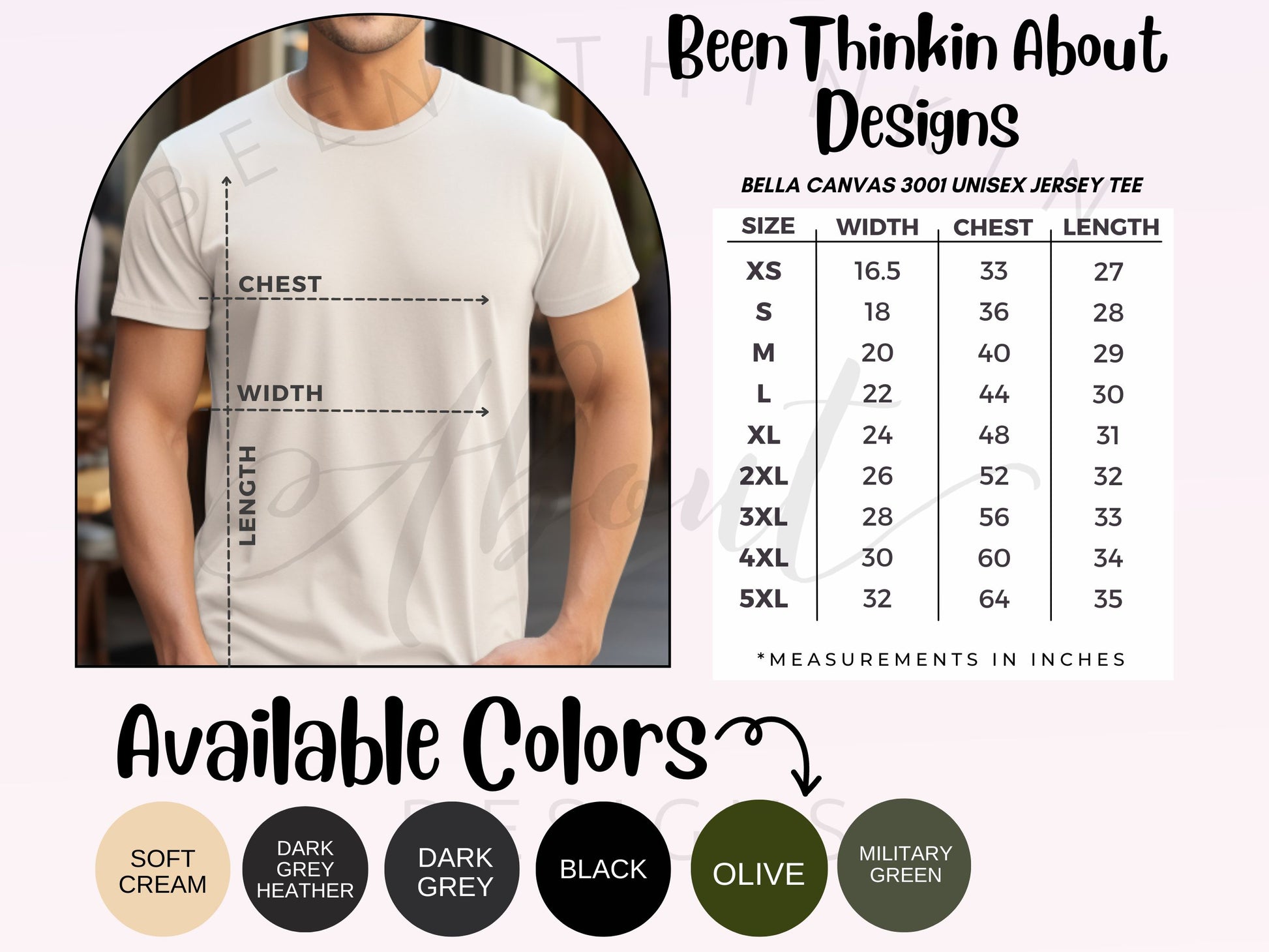 DADS WITH BEARDS ARE BETTER  FITTED GRAPHIC TEE COLOR CHART